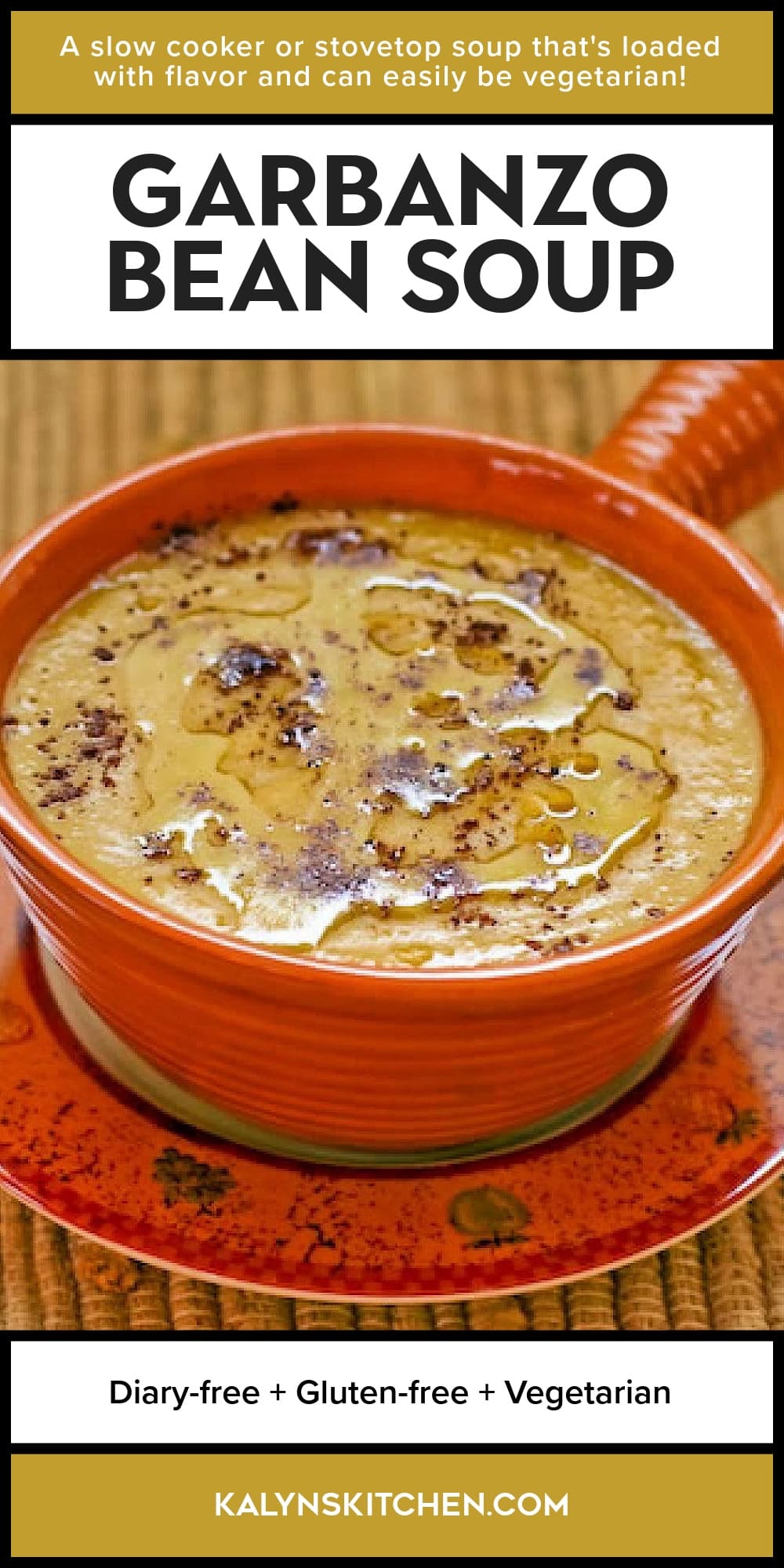 Pinterest image of Garbanzo Bean Soup