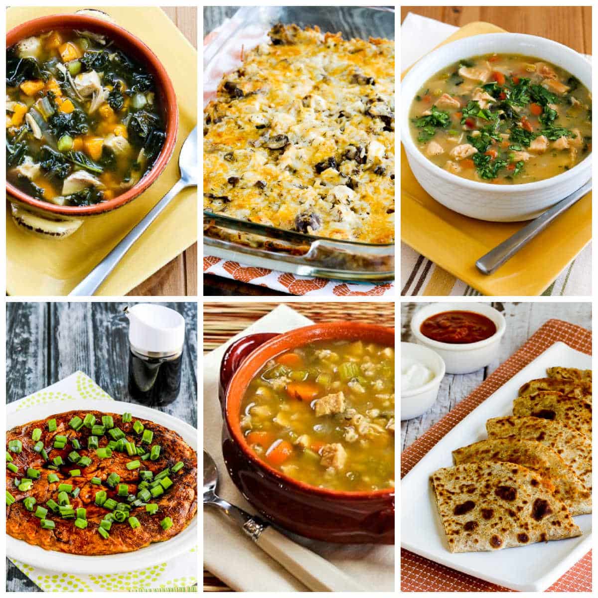 Healthy Recipes for Leftover Turkey collage of featured recipes