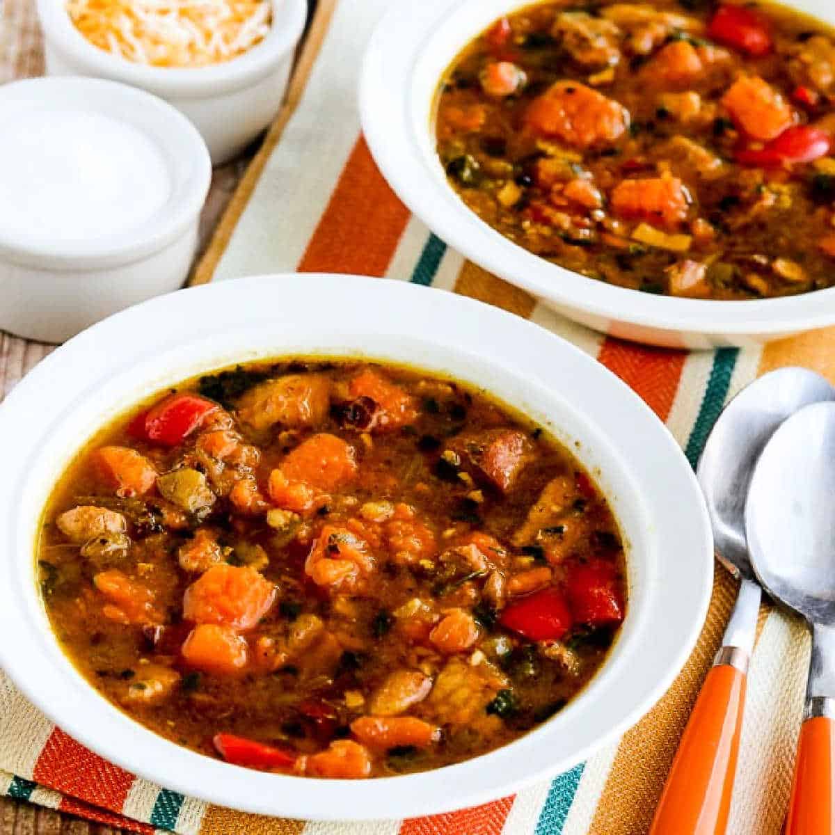 Instant Pot Mexican Pork Stew shown in two bowls.