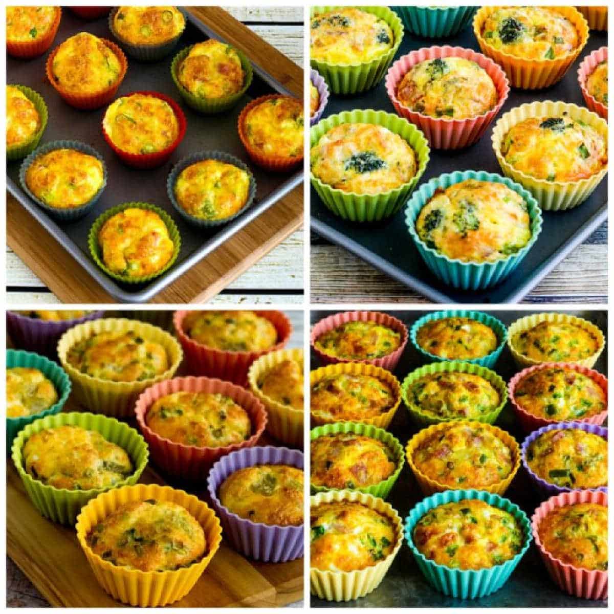 Keto Egg Muffins collage showing egg muffin recipe variations