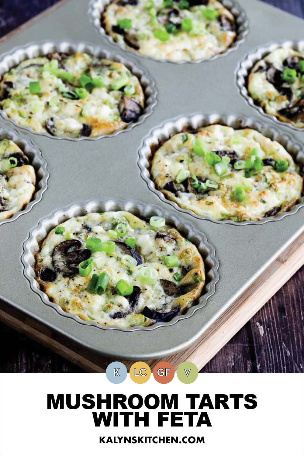 Pinterest image of Mushroom Tarts with Feta