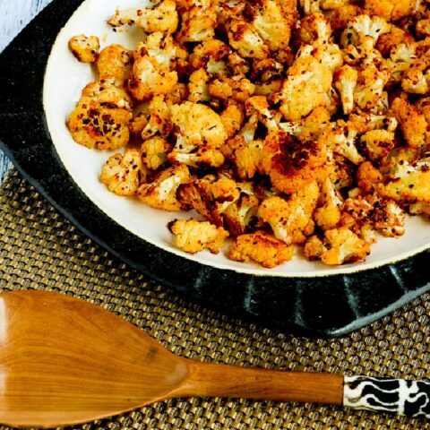 Roasted Spicy Cauliflower on serving plate