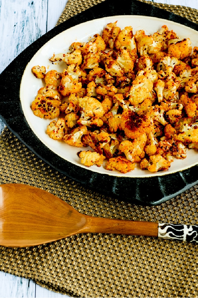 Roasted Spicy Cauliflower on serving plate