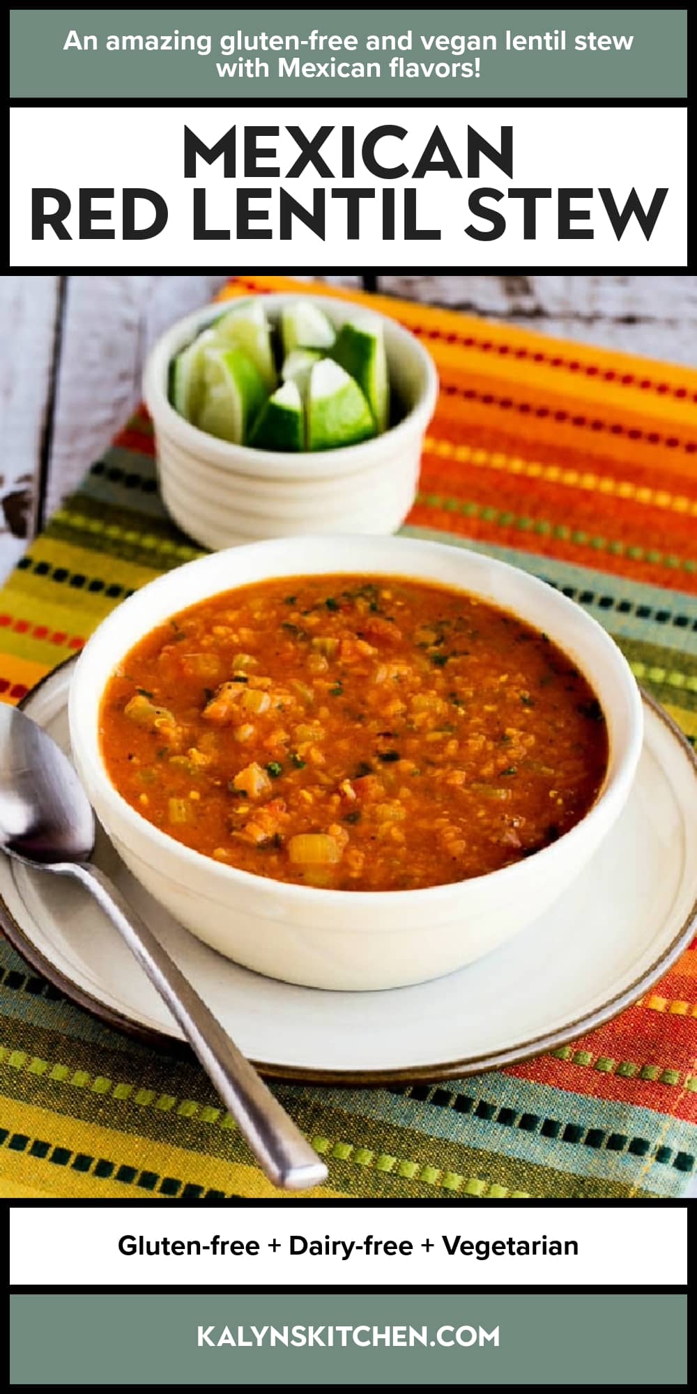 Pinterest image of Mexican Red Lentil Stew