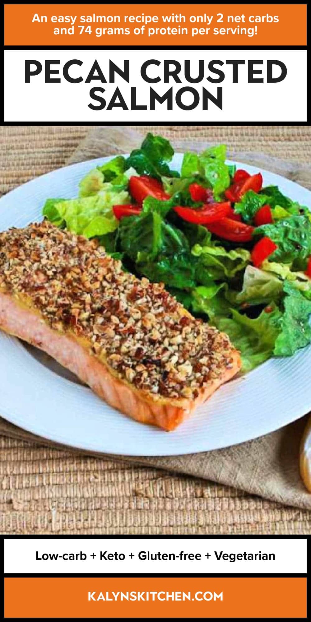 Pinterest image of Pecan Crusted Salmon