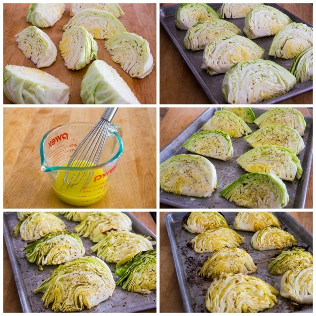Low-Carb Roasted Cabbage with Lemon process shots collage
