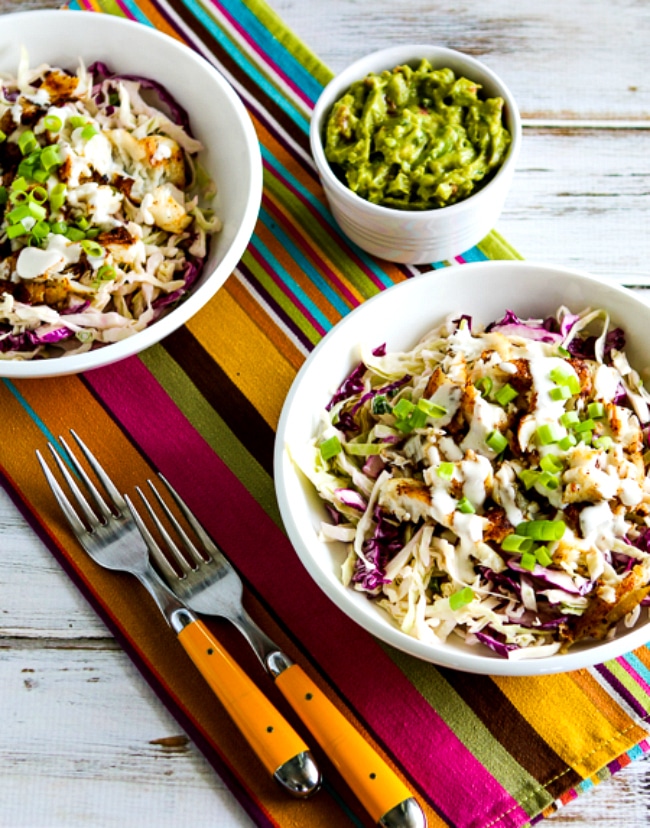 Fish Taco Cabbage Bowls close-up photo