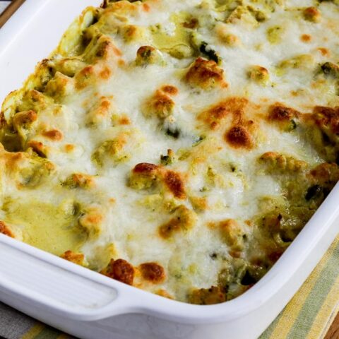 Low-Carb Chicken and Asparagus Bake with Creamy Cheesy Curry Sauce