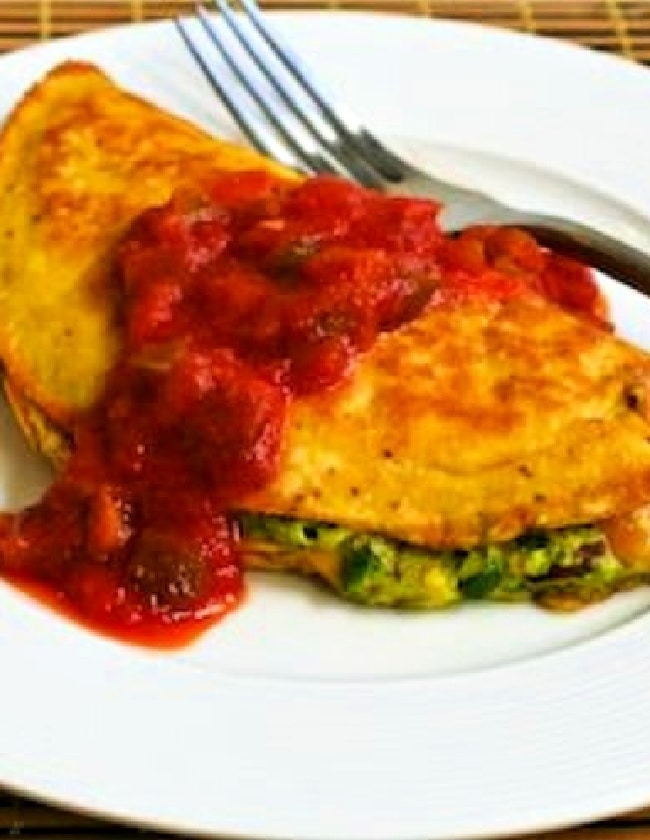 Southwestern Omelet on plate with salsa