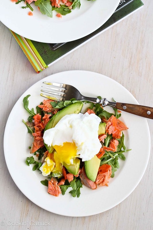 Poached Eggs over Avocado and Smoked Salmon from Cookin' Canuck