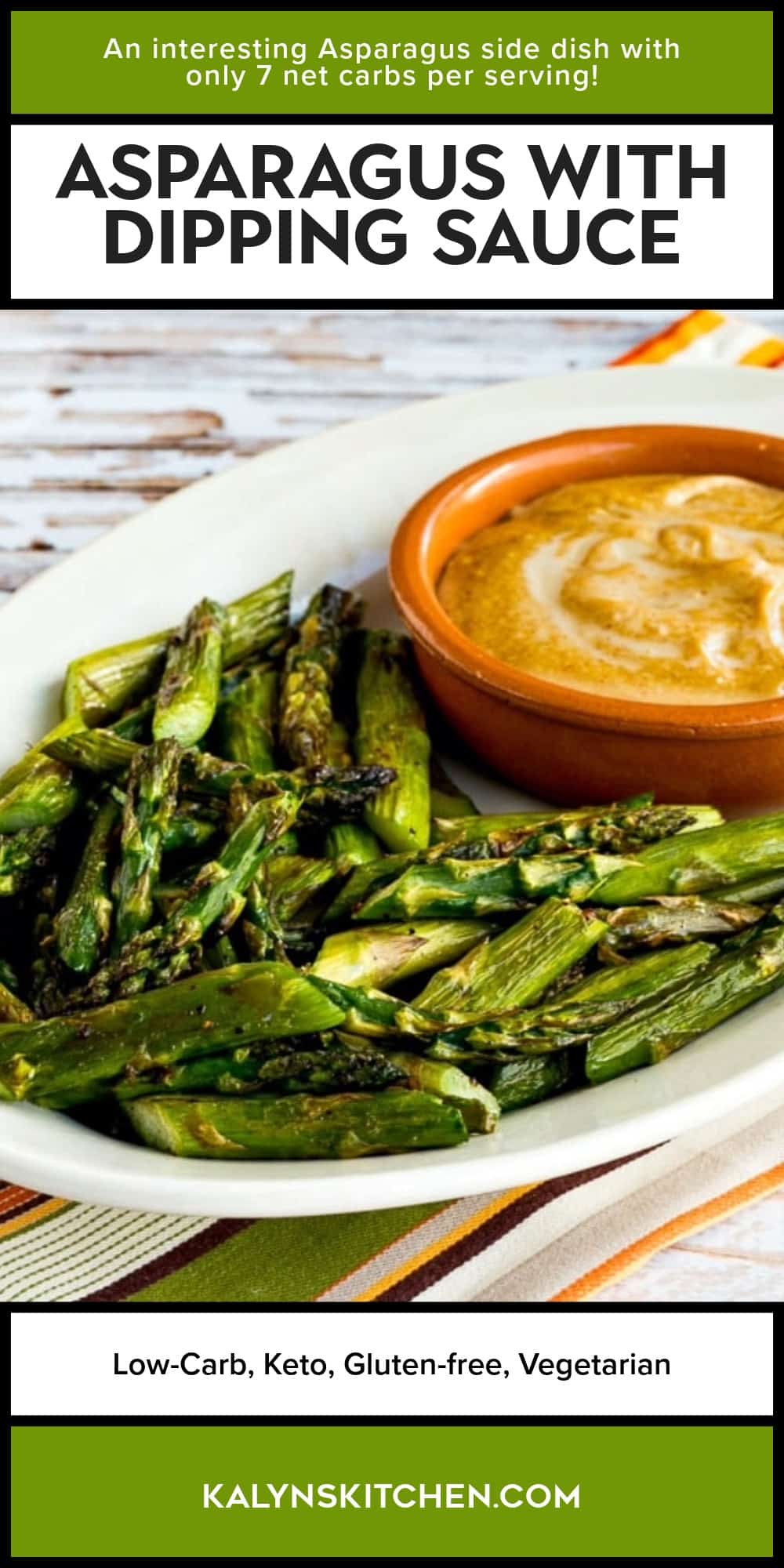 Pinterest image of Asparagus with Dipping Sauce