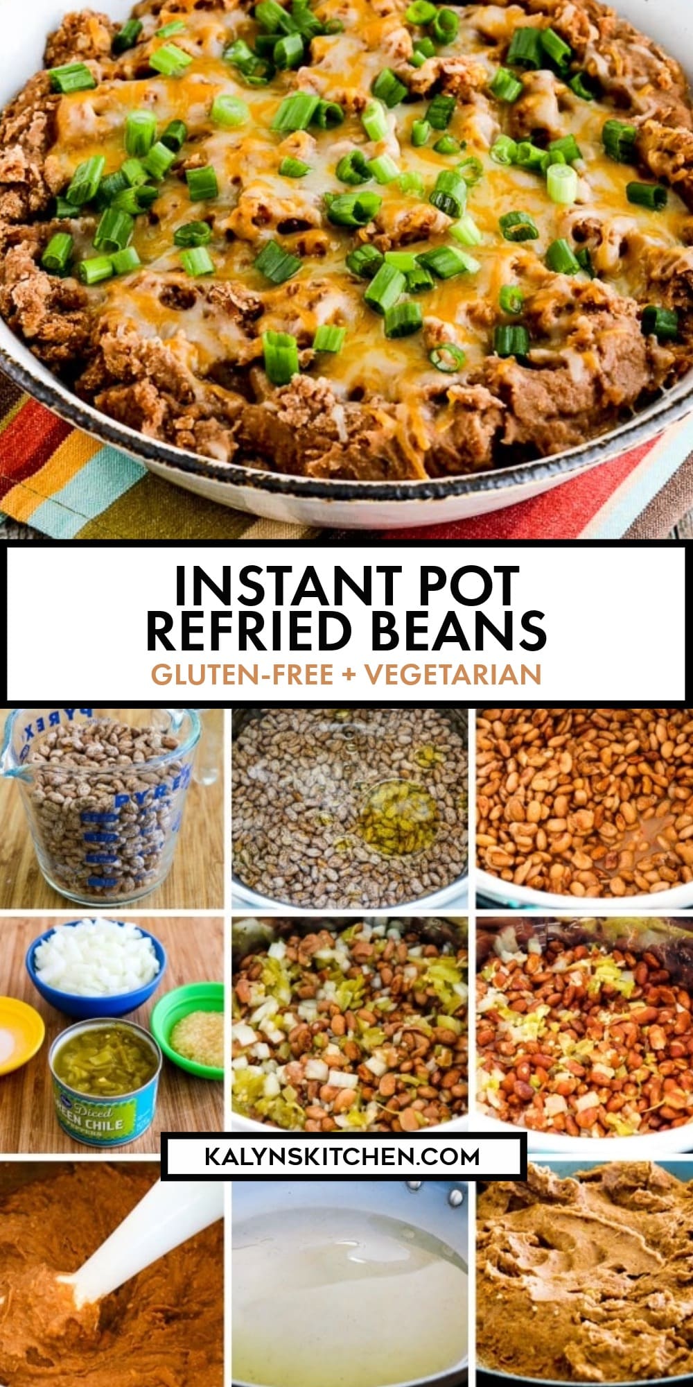 Pinterest image of Instant Pot Refried Beans