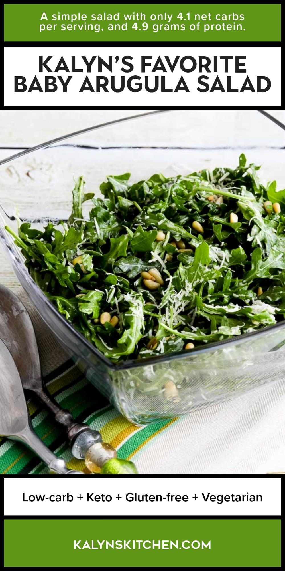 Pinterest image of Kalyn's Favorite Baby Arugula Salad