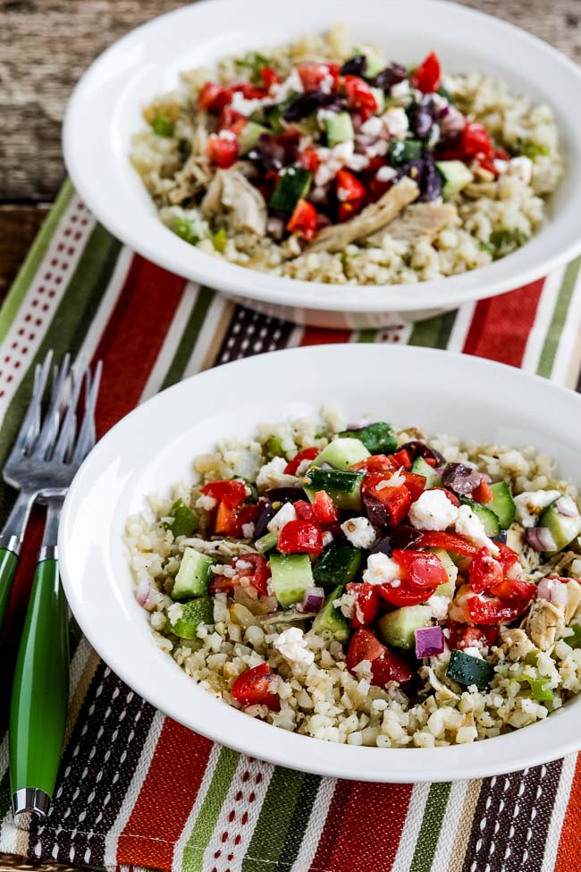 Instant Pot Cauliflower Rice Greek Chicken Bowls