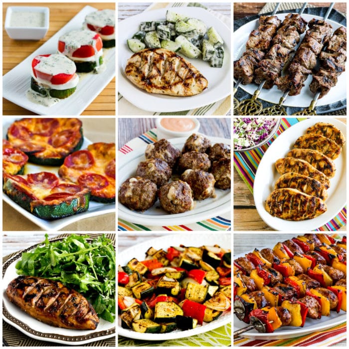 35 Amazing Low-Carb and Keto Grilling Recipes collage photo of featured recipes
