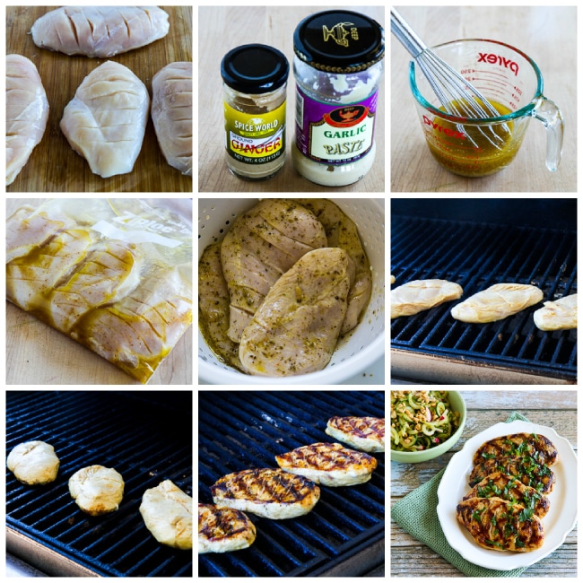 Low-Carb Grilled Fusion Chicken process shots collage