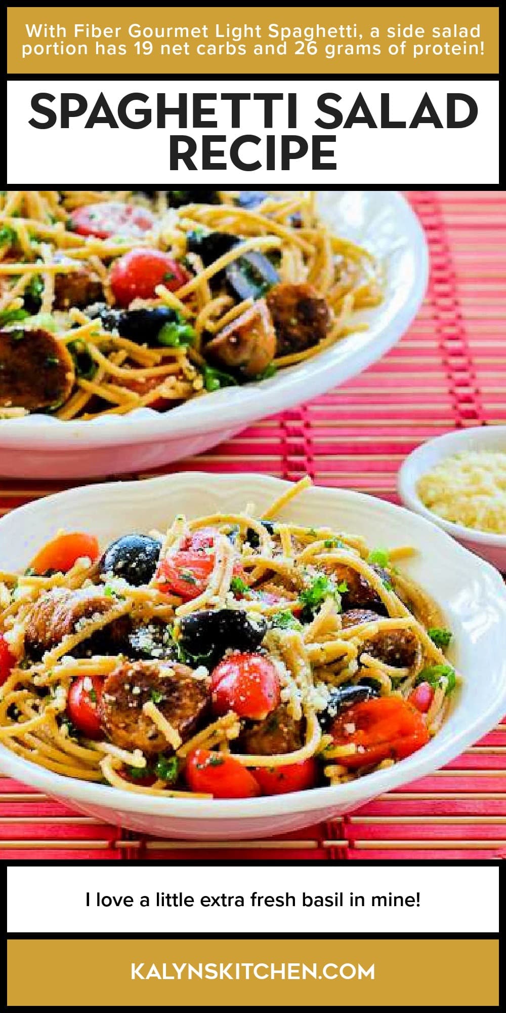 Pinterest image of Spaghetti Salad Recipe