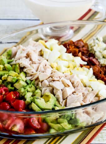 square image of Lettuce-Free Keto Cobb Salad in serving dish