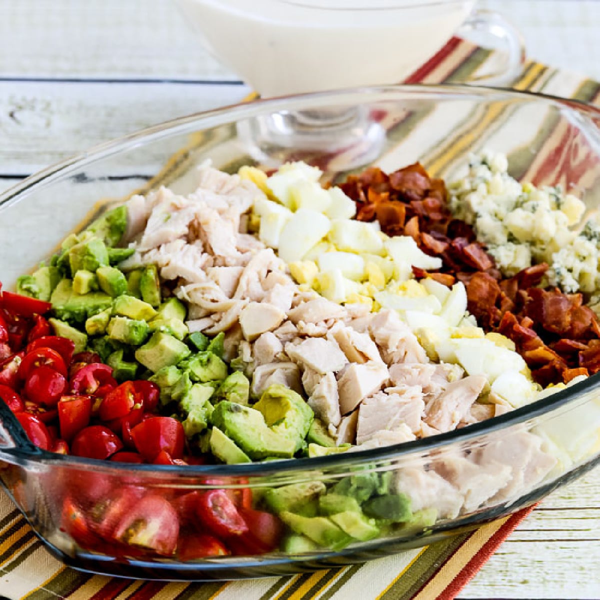 square image of Lettuce-Free Keto Cobb Salad in serving dish
