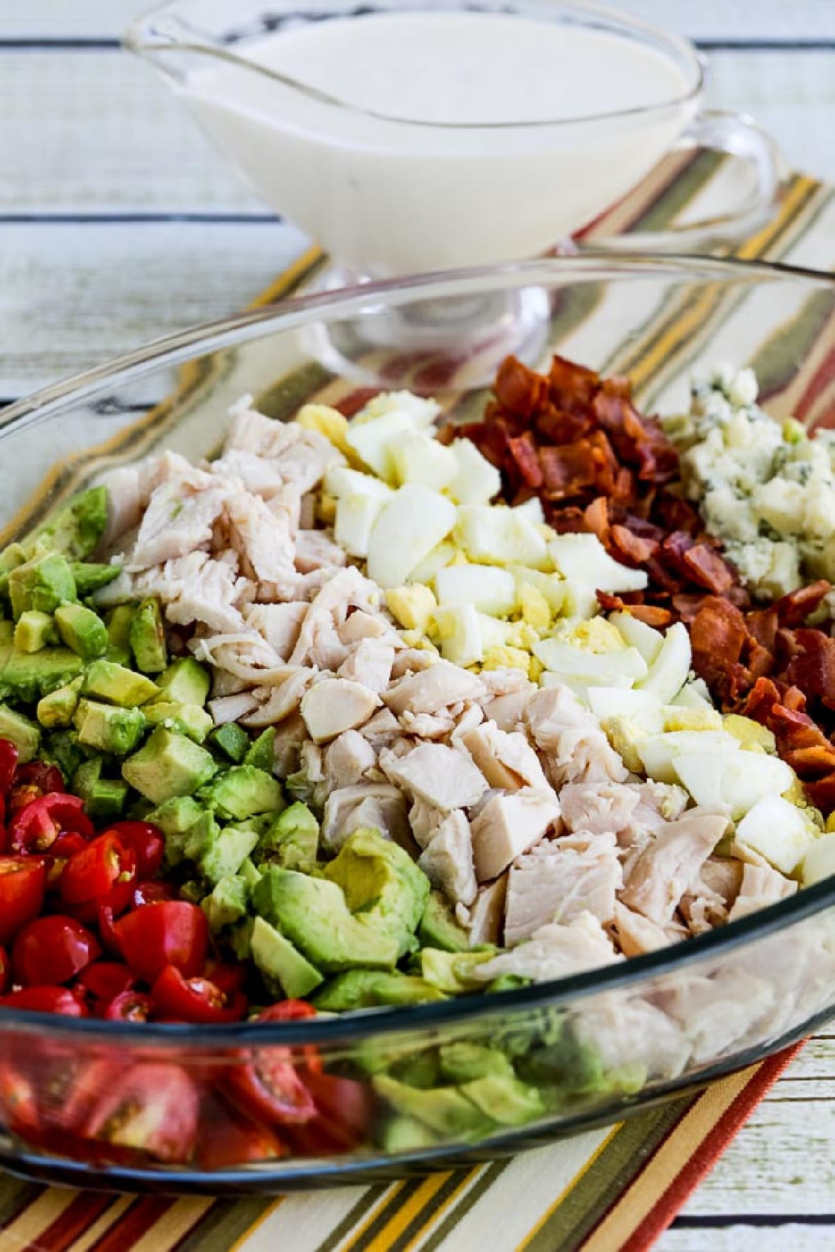 Keto Cobb Salad shown in serving dish