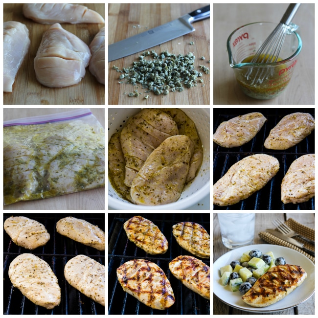 Grilled Chicken with Lemon, Capers, and Oregano process shots photo