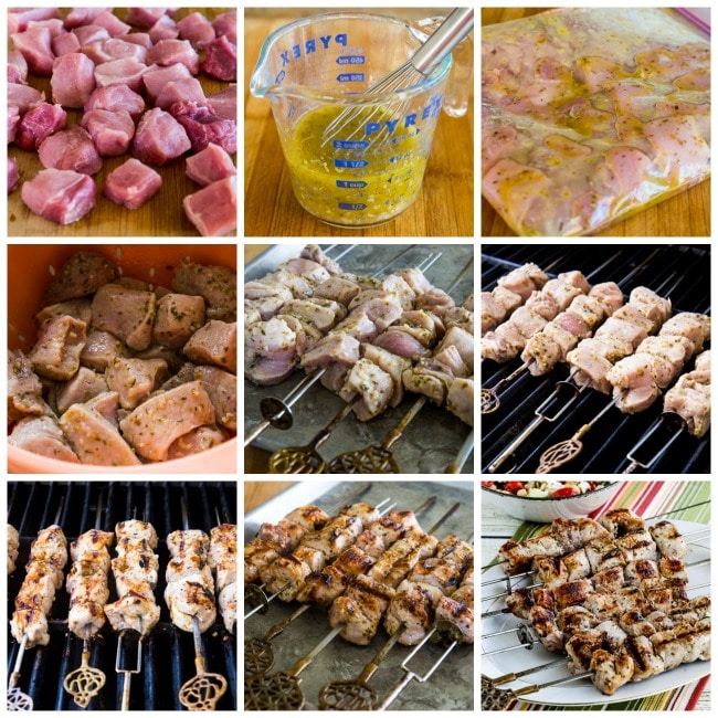 Kalyn's Souvlaki / Souvlakia Recipe process shots collage