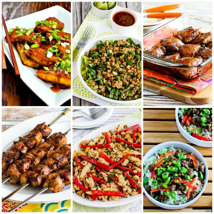Low-Carb and Keto Recipes with Sriracha collage photo