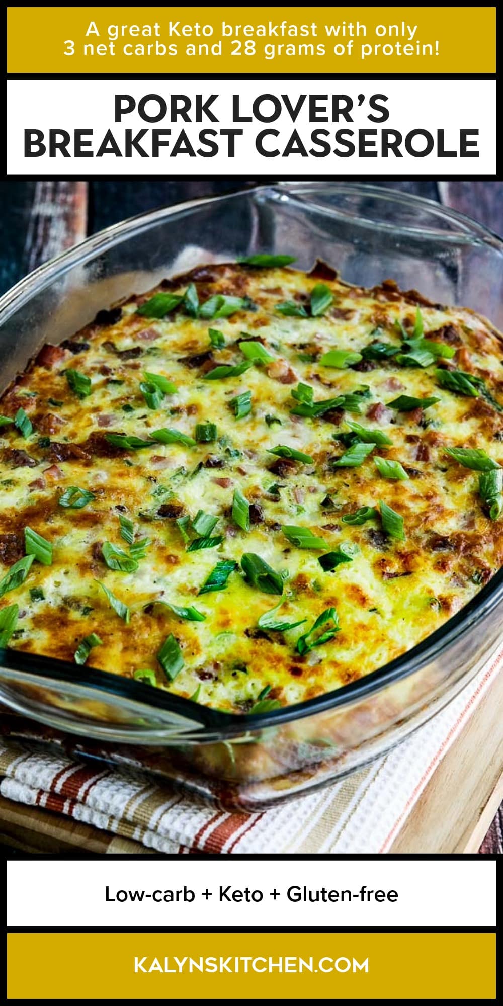 Pinterest image of Pork Lover's Breakfast Casserole