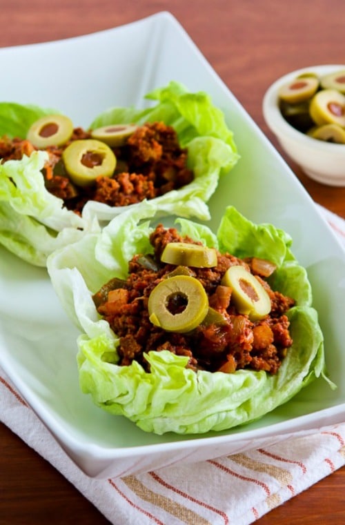 Turkey Picadillo Lettuce Wraps