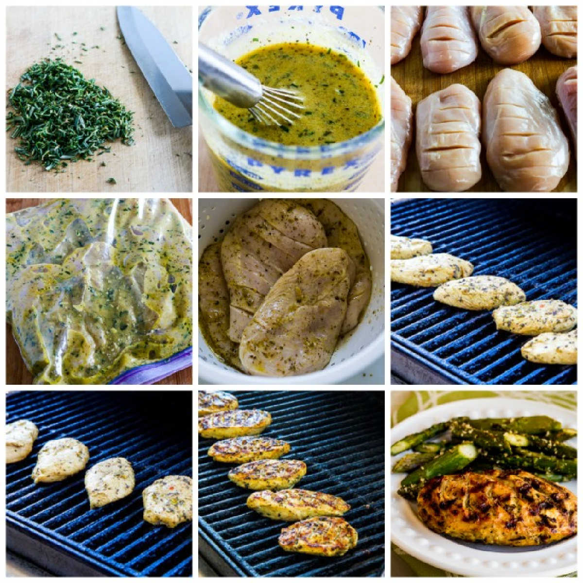 Rosemary Mustard Grilled Chicken process shots collage