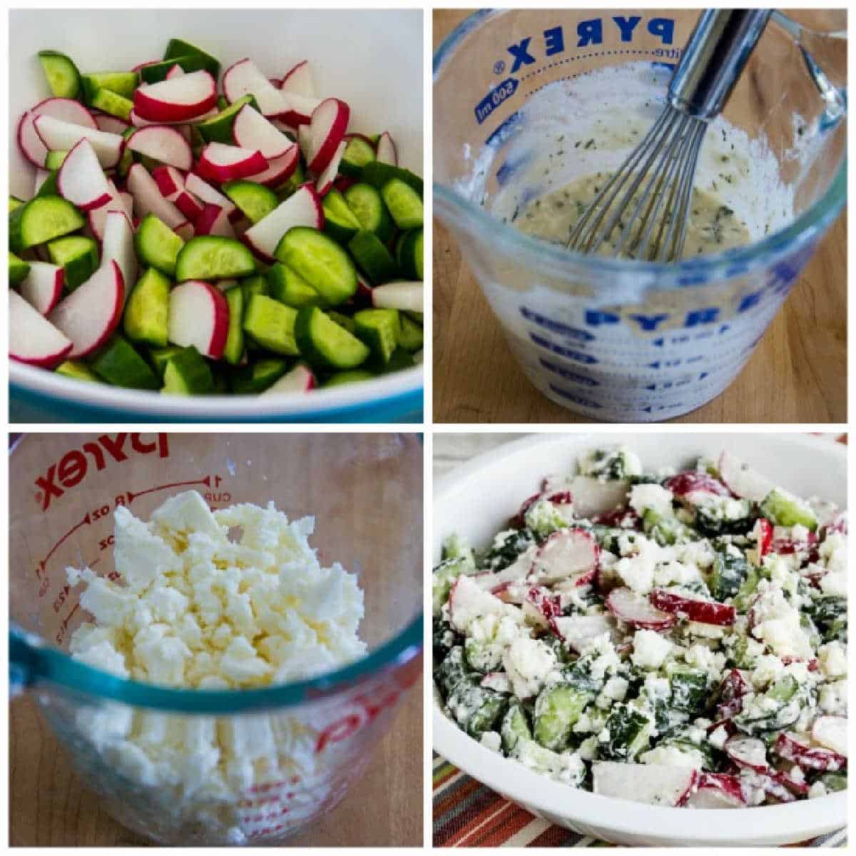 Cucumber Radish Salad process shots collage