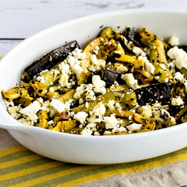 Roasted Summer Squash with Lemon, Mint, and Feta thumbnail image of finished dish in serving bowl