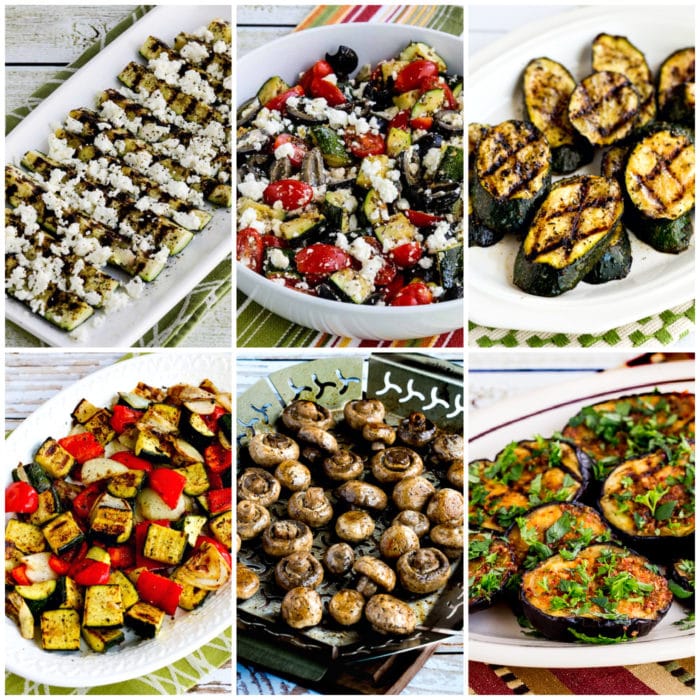 Low-Carb and Keto Grilled Vegetables collage photo of featured recipes