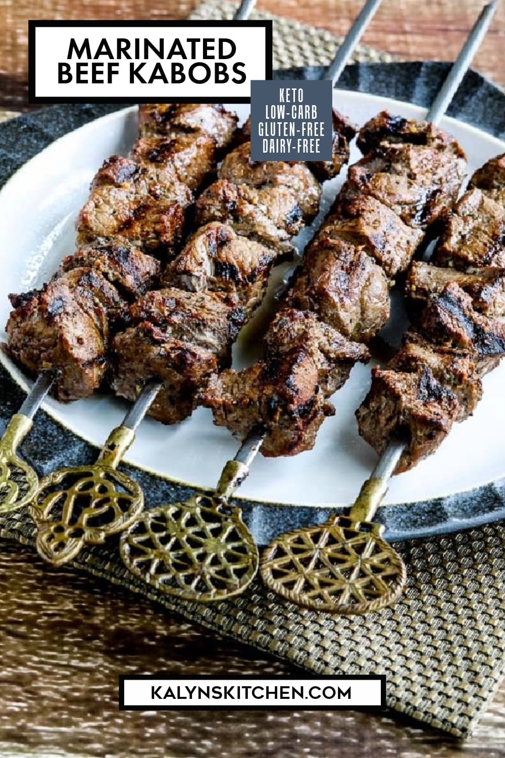 Pinterest image of Marinated Beef Kabobs