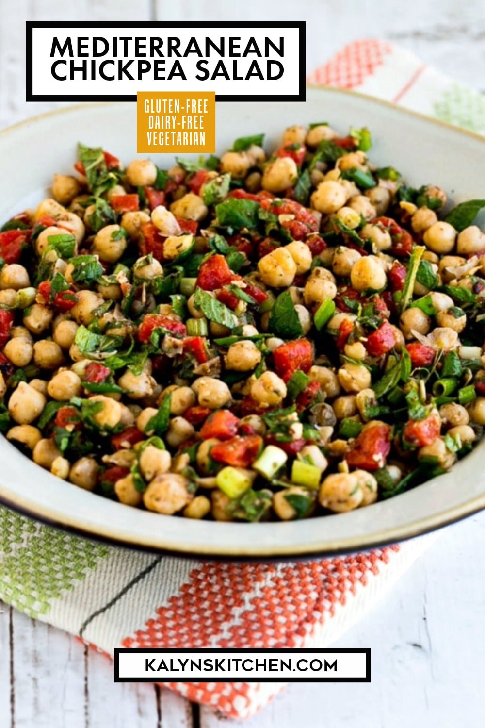Pinterest image of Mediterranean Chickpea Salad