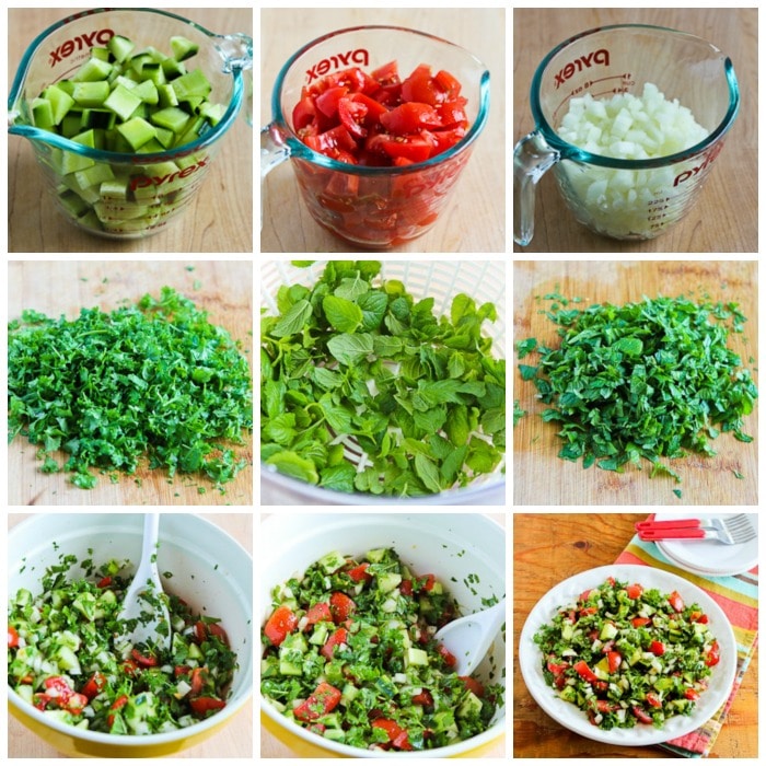 Middle Eastern Tomato Salad process shots collage