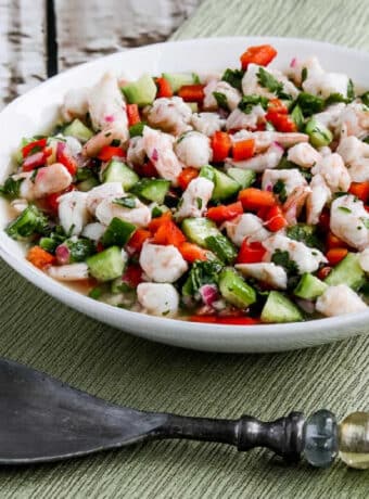square image of Easy Shrimp Ceviche Recipe in serving bowl