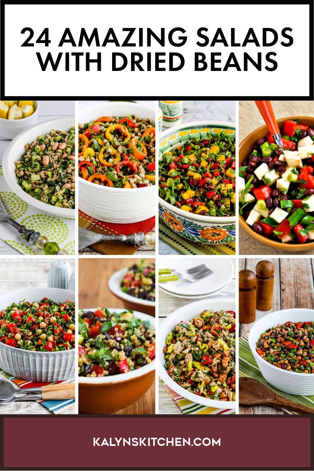 Pinterest image of 24 Amazing Salads with Dried Beans