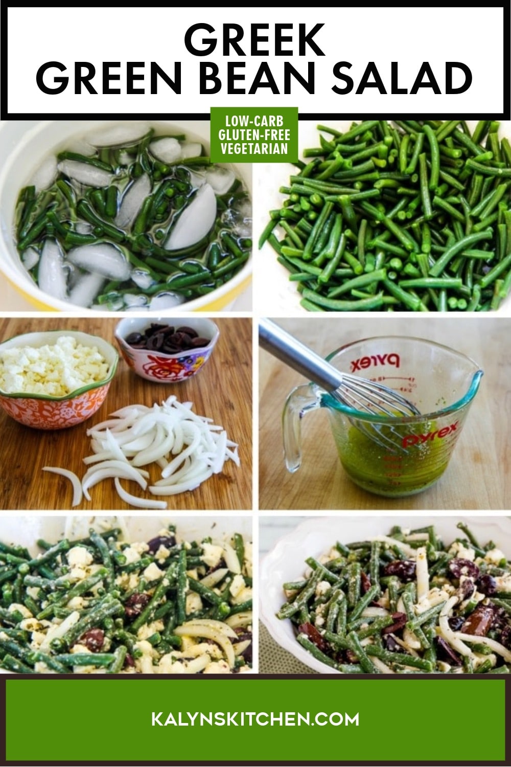 Pinterest image of Greek Green Bean Salad