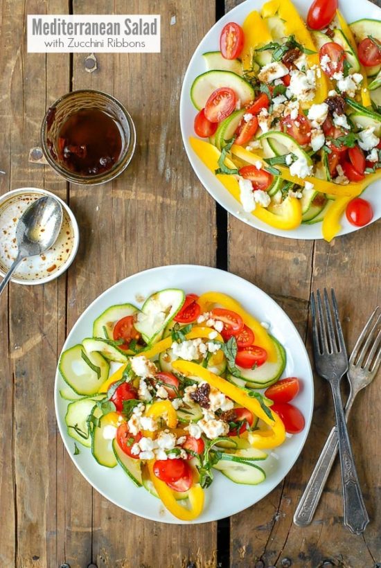 Zucchini Noodle Mediterranean Salad from Boulder Locavore