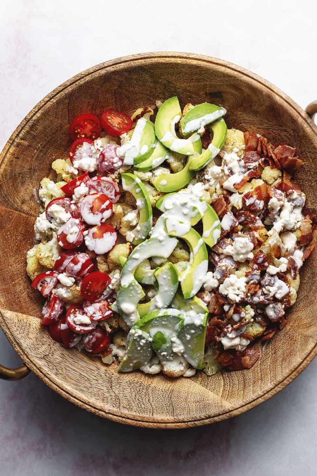 Roasted Cauliflower Cobb Salad from Low-Carb with Jennifer