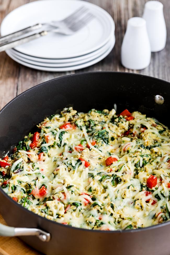 Low-Carb Power Greens Egg Skillet finished dish in skillet