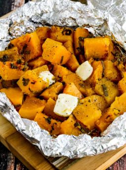 Foil-Wrapped Grilled (or Baked) Butternut Squash with Sage
