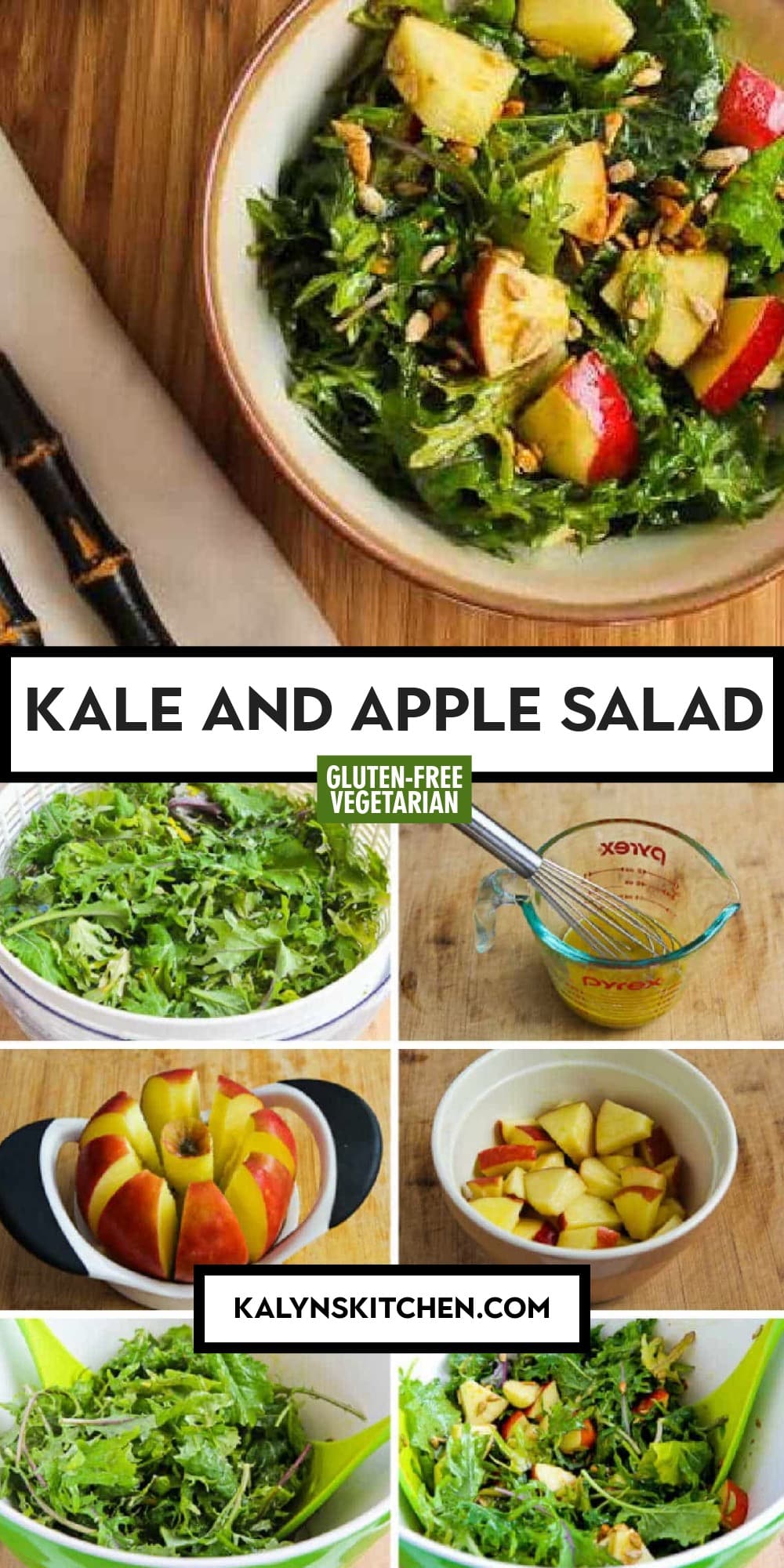 Pinterest image of Kale and Apple Salad