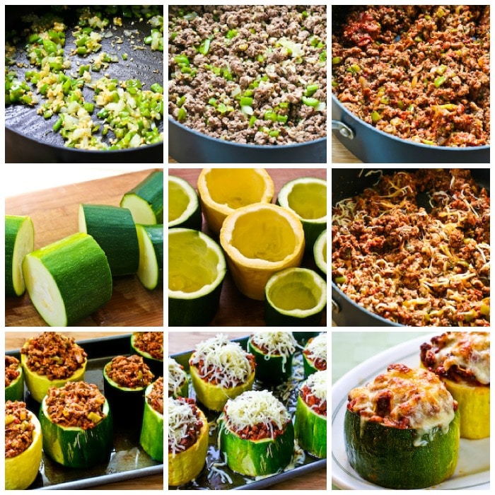 Stuffed Zucchini Cups process shots collage