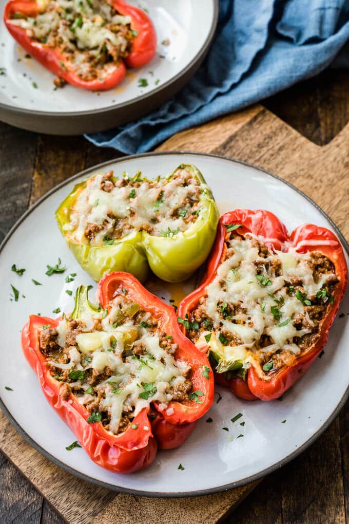Sloppy Joe Stuffed Peppers from Low-Carb Maven