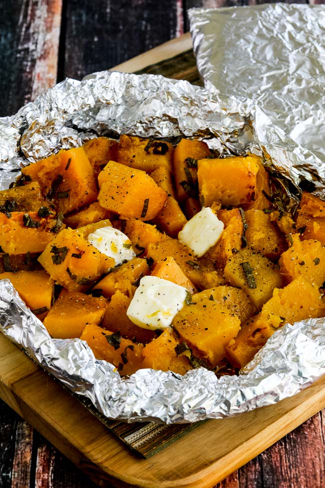 Butternut Squash with Sage show in foil