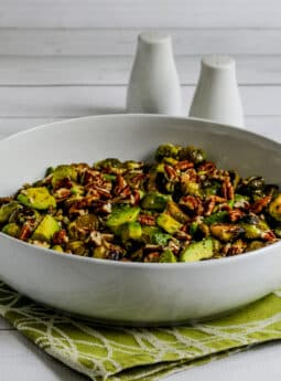 Roasted Brussels Sprouts with Avocados and Pecans