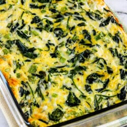 Spinach and Mozzarella Egg Bake