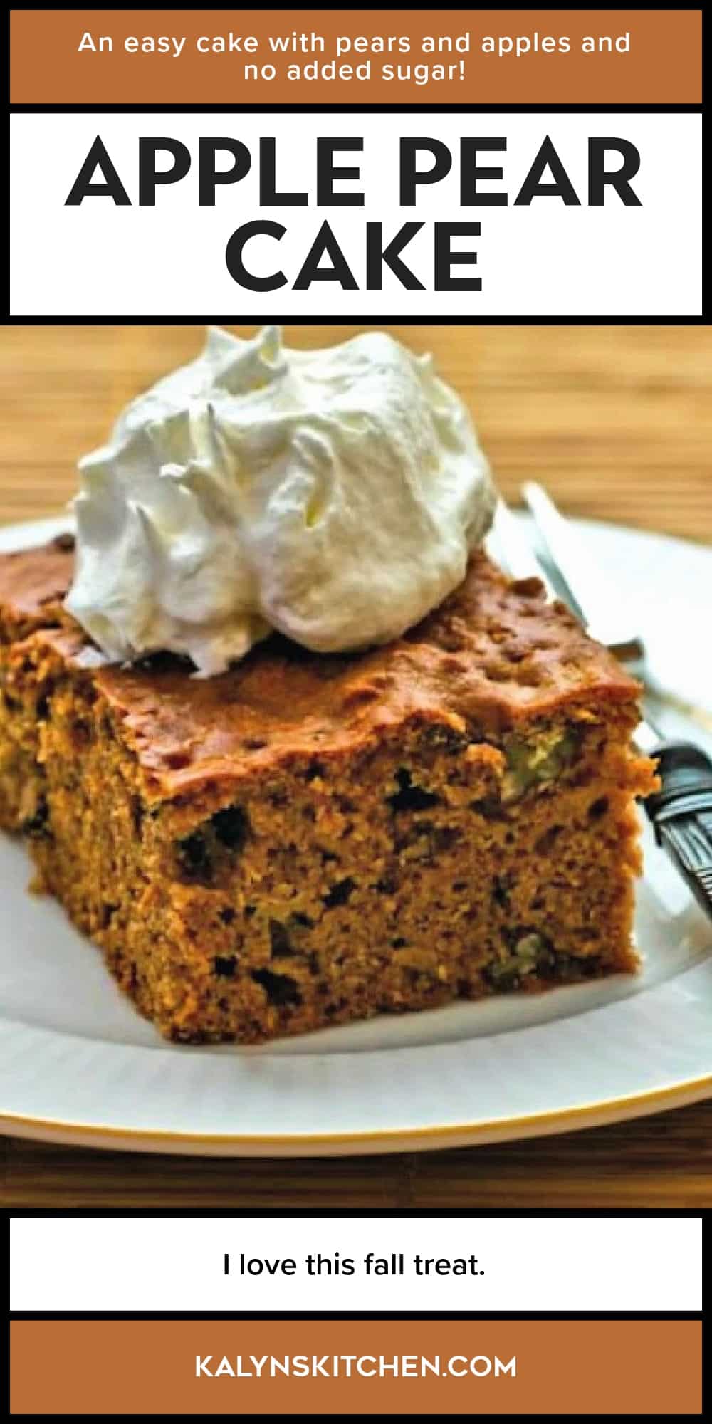 Pinterest image of Apple Pear Cake
